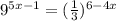 9^{5x-1} = ( \frac{1}{3})^{6-4x}