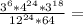 \frac{ 3^{6} * 4^{24} * 3^{18} }{12^{24}*64}=