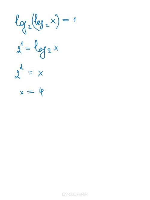 Как еще вот такое решать : log2(log2x)=1