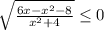 \sqrt{\frac{6x-x^2-8}{x^2+4}}\leq 0