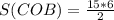 S(COB)= \frac{15*6}{2}