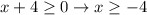 x+4\geq0\to x\geq-4