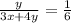 \frac{y}{3x+4y} = \frac{1}{6}