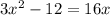 3x^2-12=16x