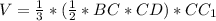 V= \frac{1}{3} *( \frac{1}{2}*BC*CD )* CC_{1}