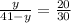 \frac{y}{41-y} = \frac{20}{30}