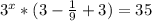 3^{x}*(3- \frac{1}{9}+3 ) =35