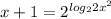 x+1=2^{log_22x^2}