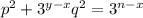 p^2+3^{y-x}q^2=3^{n-x}