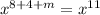 x^{8+4+m}=x^{11}