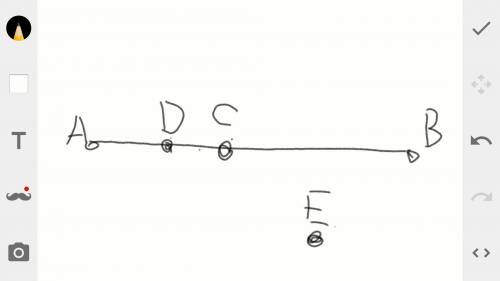 Длина отрезка ав =14см. если ас=6; ае=9см; ад=4см; ев=7см; дв=10см; св=8см,то какие из точек -с,д, и