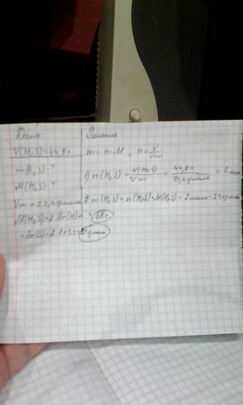 1)дано: v(h2s)=44,8л найти m-? m-? 2)дано: m(naoh)-160г найти m-?