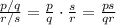 {p/q \over r/s}={p \over q}\cdot {s \over r}={ps \over qr}