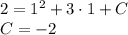 2=1^2+3\cdot1+C\\ C=-2