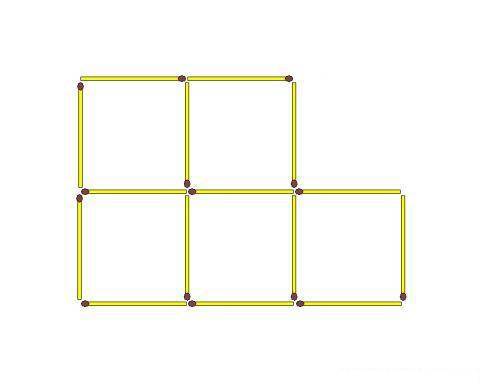 Из спичек сложили квадрат 3×3 уберите 8 спичек не трогая остальных чтобы осталось 4 квадрат
