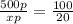 \frac{500p}{xp} = \frac{100}{20}