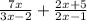 \frac{7x}{3x-2}+ \frac{2x+5}{2x-1}