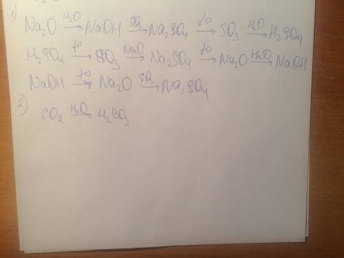 1) составьте из данных веществ генетические ряды: na2o,h2o,na2so4,naoh,so3,sio2,h2so4 2)формула како