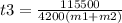 t3= \frac{115500}{4200(m1+m2)}