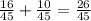 \frac{16}{45} + \frac{10}{45} = \frac{26}{45}