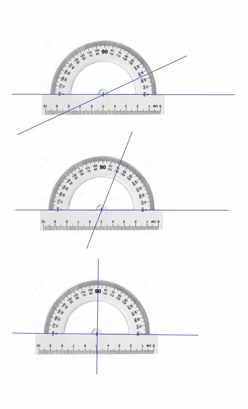 Cтранспортира постройте две прямые угол между которыми равен: а)25°б)70°в)90°