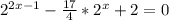 2^{2x-1} - \frac{17}{4} * 2^{x}+2=0