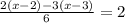 \frac{2(x-2)-3(x-3)}{6}=2