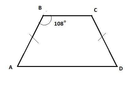 Вравнобедренной трапеции один из углов равен 108 градусов.найдите остальные углы