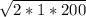 \sqrt{2*1*200}