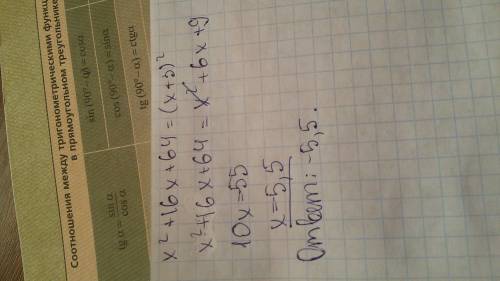 Решить уравнение x^2+16x+64=(x+3)^2.