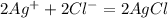 2Ag^++2Cl^-=2AgCl