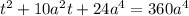 t^2+10a^2t+24a^4=360a^4