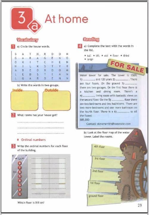 Write the ordinal numbers for each floor of the buildinq.which floor is bill on?