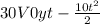 30V0yt- \frac{10t^{2} }{2}