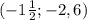 (-1\frac{1}{2};-2,6)