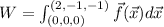 W = \int_{(0,0,0)}^{(2,-1,-1)} \vec{f}(\vec{x})d\vec{x}