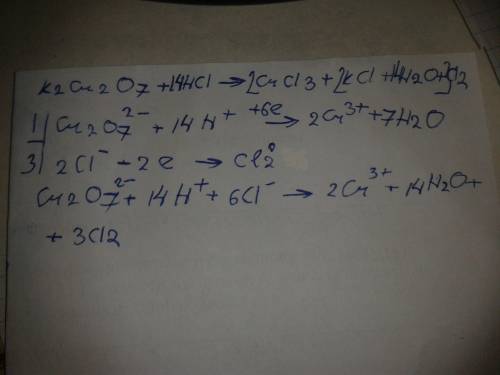 Методом полуреакций расставьте коэффициенты в уравнении окислительно-восстановительной реакции k₂cr₂