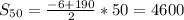 S_{50}=\frac{-6+190}{2}*50=4600