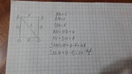 Дострой прямоугольник треугольник abm до прямоугольника anbm измерь строны получившего прямоугольник