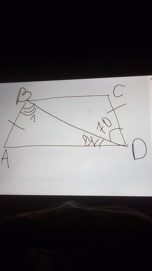 Втрапеции abcd известно ,что ab=cd ,bda=24 и bdc =70.найдите угол abd.