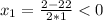 x_1=\frac{2-22}{2*1}