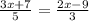 \frac{3x+7}{5} = \frac{2x-9}{3}