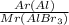 \frac{Ar(Al)}{Mr( AlBr_{3}) }