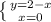 \left \{ {{y=2-x} \atop {x=0}} \right.