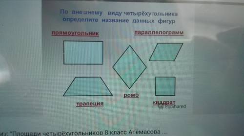 Покажите какие есть четырехугольники