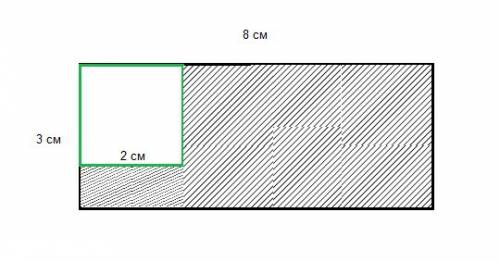 Начерти прямоугольник со сторанами 8см и 3 см.внутри него начерти квадрат со стороной 2 см.раскрась