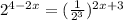 2^{4-2x}=( \frac{1}{2^3})^{2x+3}