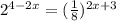 2^{4-2x}=( \frac{1}{8})^{2x+3}