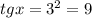 tg x=3^2=9