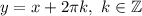 y=x+2\pi k, \ k\in \mathbb{Z}